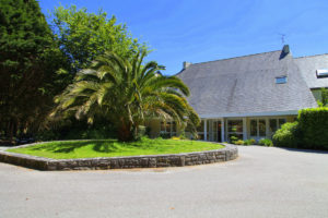 hôtel Latitude Ouest Locronan -vue-entree-palmier