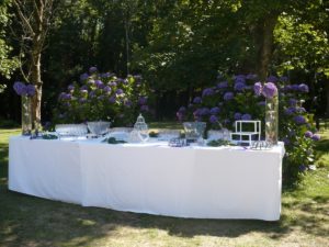 Latitude Ouest banquet-cocktail-parc-buffet-hortensias